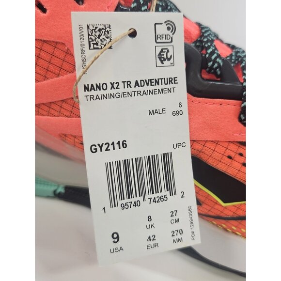 Reebok Nano X2 TR Adventure Mens 9 Sneaker Cross Fit‎ Workout Orange Flame Multi main image 15